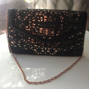 Aldo Black & Rose Gold Clutch